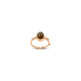 Jewellery Pit Adjustable Labradorite and Rose Gemstone Ring - Handcrafted Statement Ring for Women - Women's Middle Finger Labradorite and Rose Ring — image 1