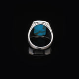 Handmade Turquoise Gemstone Eagle Ring for Men Vintage 925 Sterling Silver — image 6
