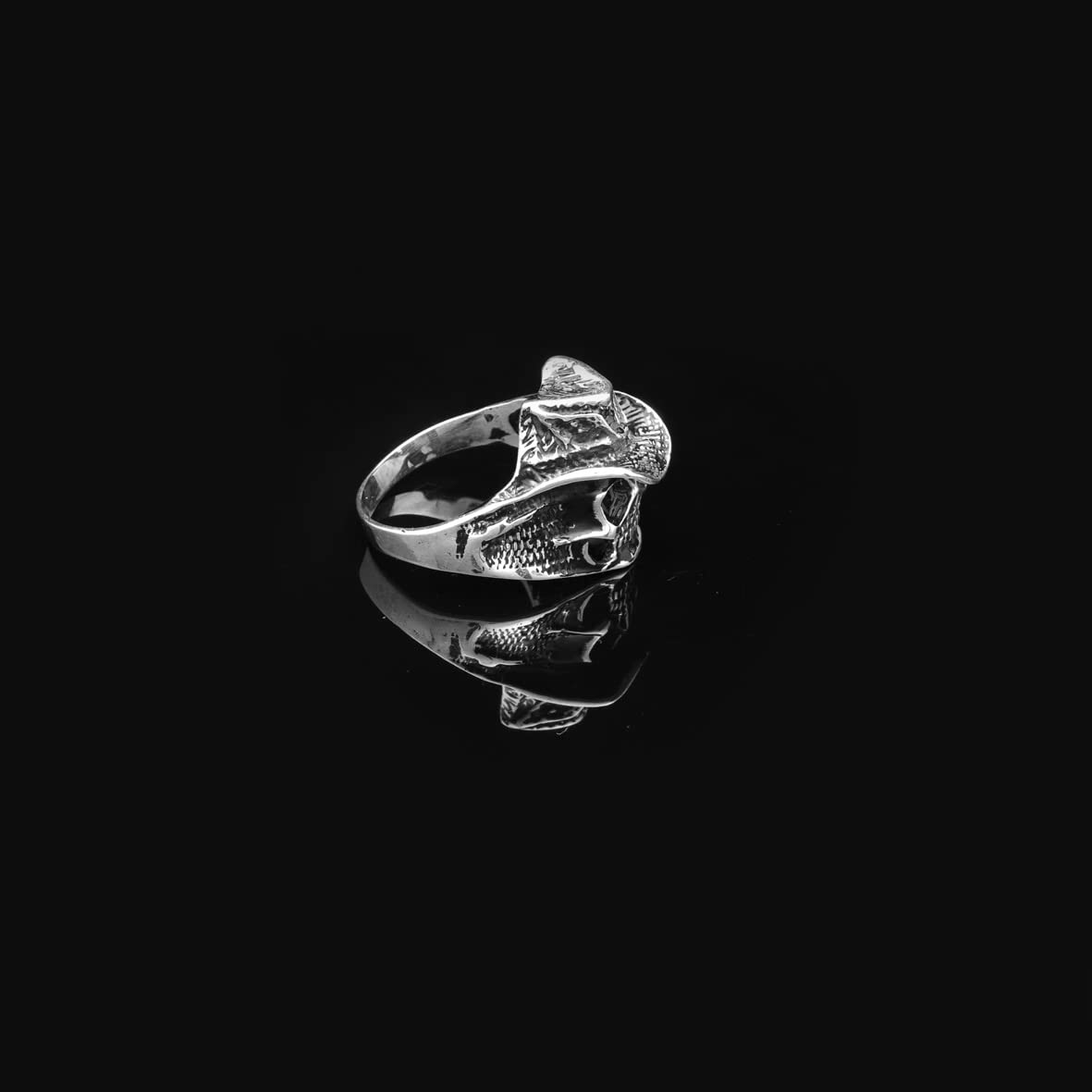 Skull Handmade Sterling Silver Men Cowboy Ring