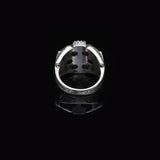 925 Sterling Silver White Turquoise and Pole Star Rotating Ring for Men - White Turquoise and Pole Star Design - Birthday Gifts — image 5