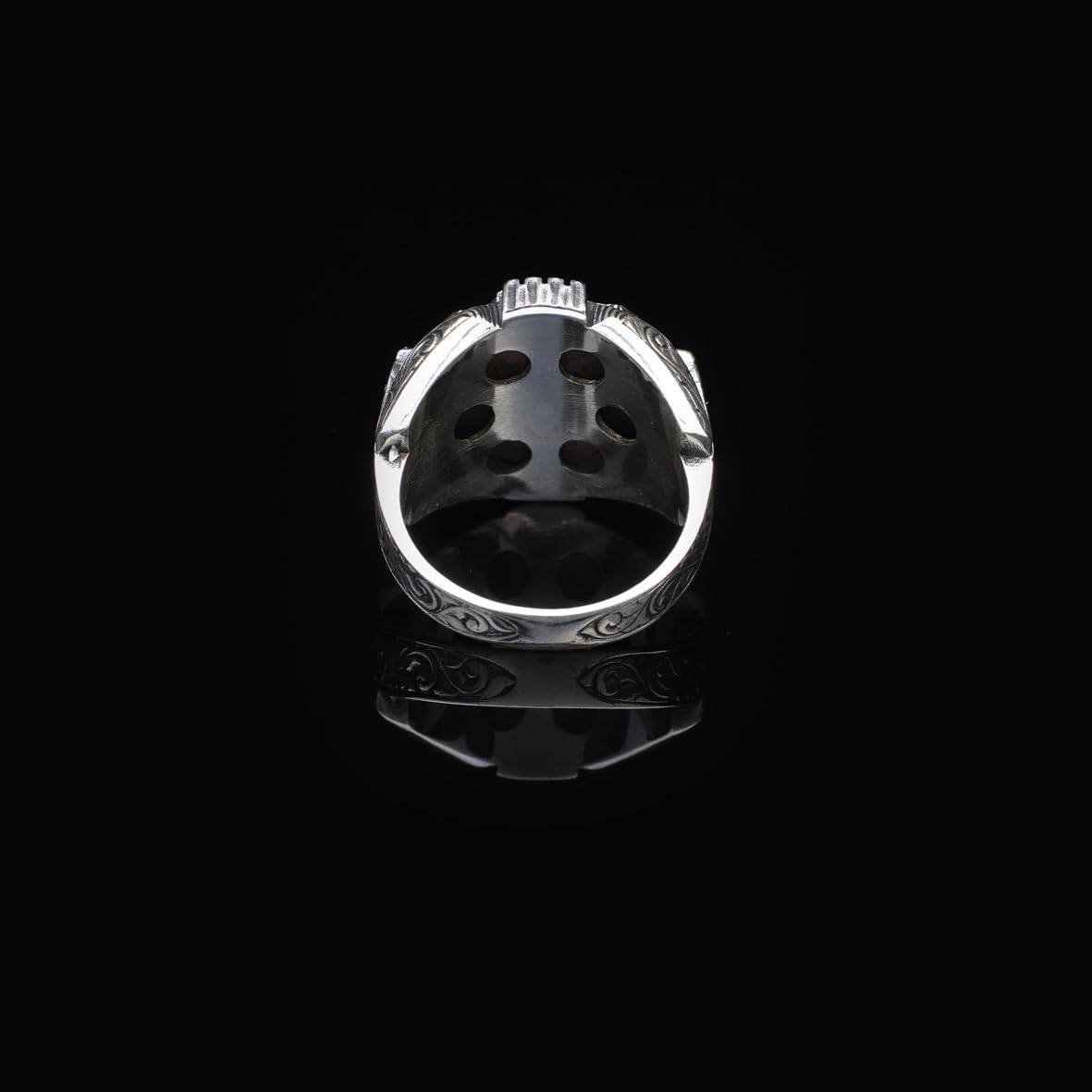 925 Sterling Silver White Turquoise and Pole Star Rotating Ring for Men - White Turquoise and Pole Star Design - Birthday Gifts