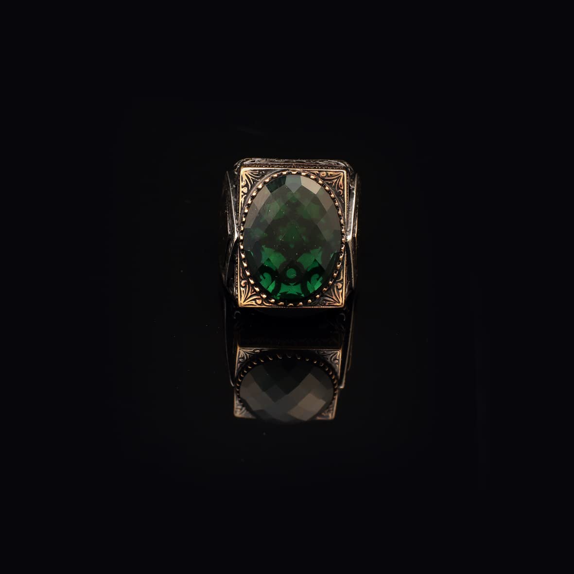 925K Sterling Silver Jade Ring