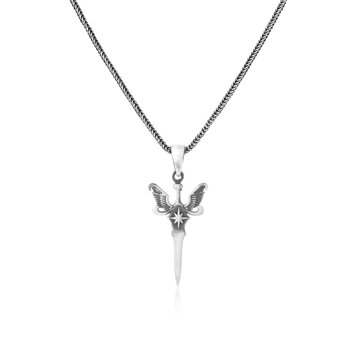 Sword Necklace with Wing and Pole Star – Gothic Necklace