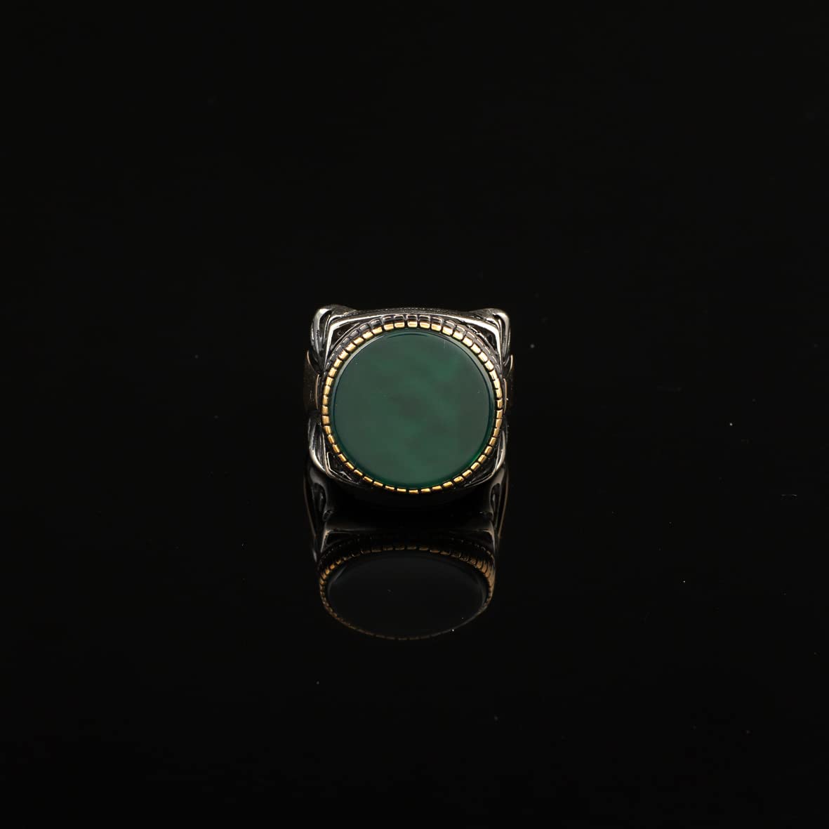 925K Sterling Silver Jade Ring