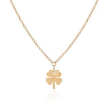 Gold Plated Sterling Silver Necklace with Four Leaf Clover Charm - Four Leaf Clover Necklace in Gold Plated Jewelry Collection for Women - Birthday Gifts for Women — image 1