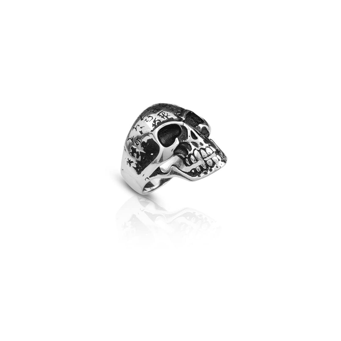 Skull Handmade Sterling Silver Men Biker Ring