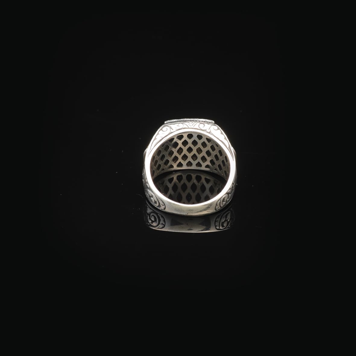 Blue Sapphire Ring with Micro Stone - Vintage Men's Gemstone Ring