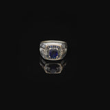 Blue Sapphire Ring with Micro Stone - Vintage Men's Gemstone Ring — image 3