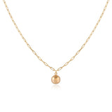 Sterling Silver Necklace featuring Ball Bead Charm in Cute Necklace - Gold Plated Necklace with Ball Bead Charm for Aesthetic Jewelry - Birthday Gifts for Women — image 1