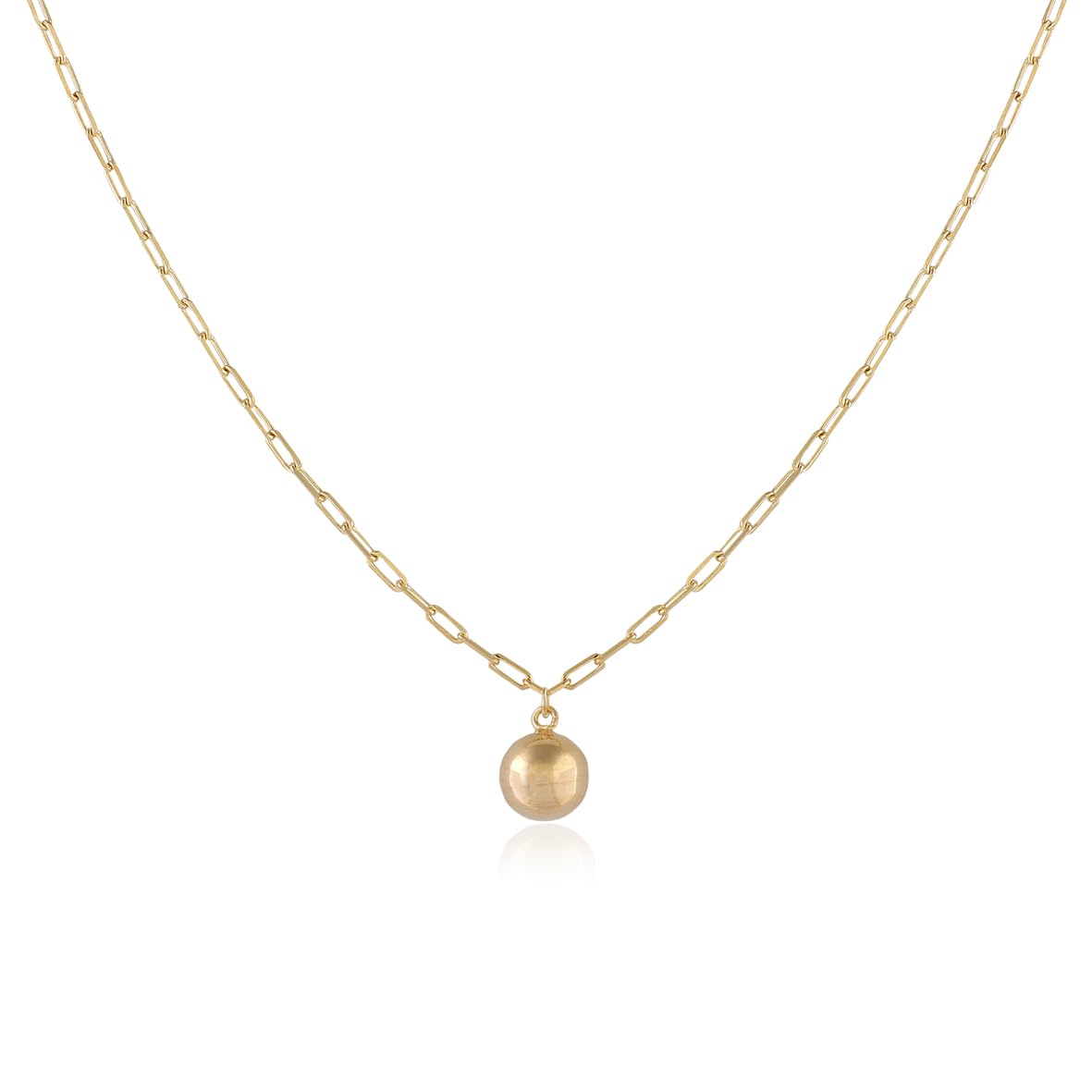 Sterling Silver Necklace featuring Ball Bead Charm in Cute Necklace - Gold Plated Necklace with Ball Bead Charm for Aesthetic Jewelry - Birthday Gifts for Women