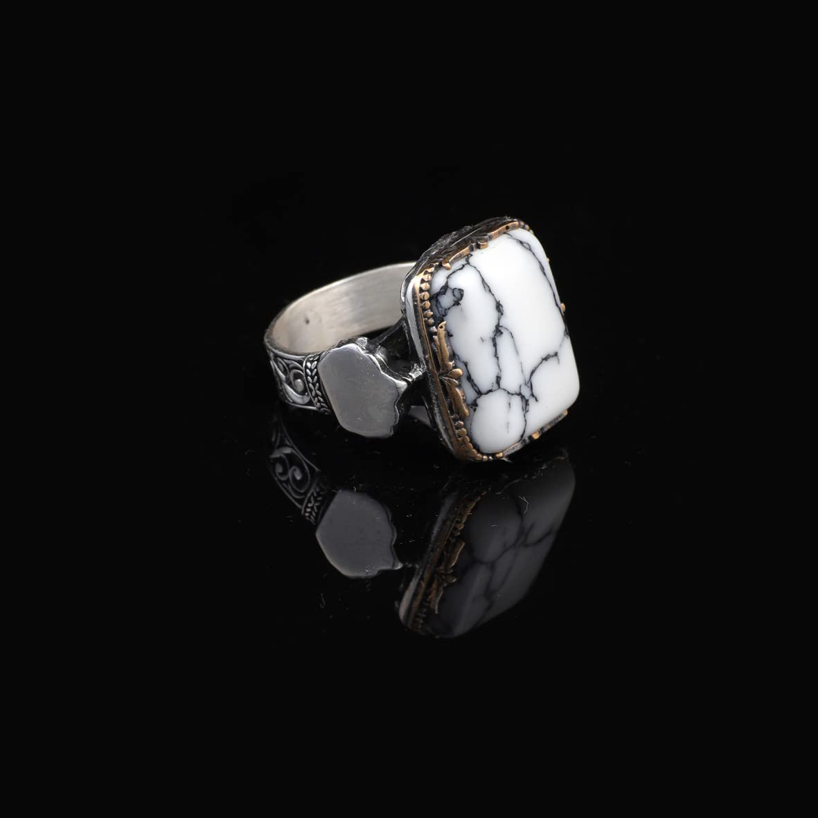 Turquoise Stone Men Silver Ring