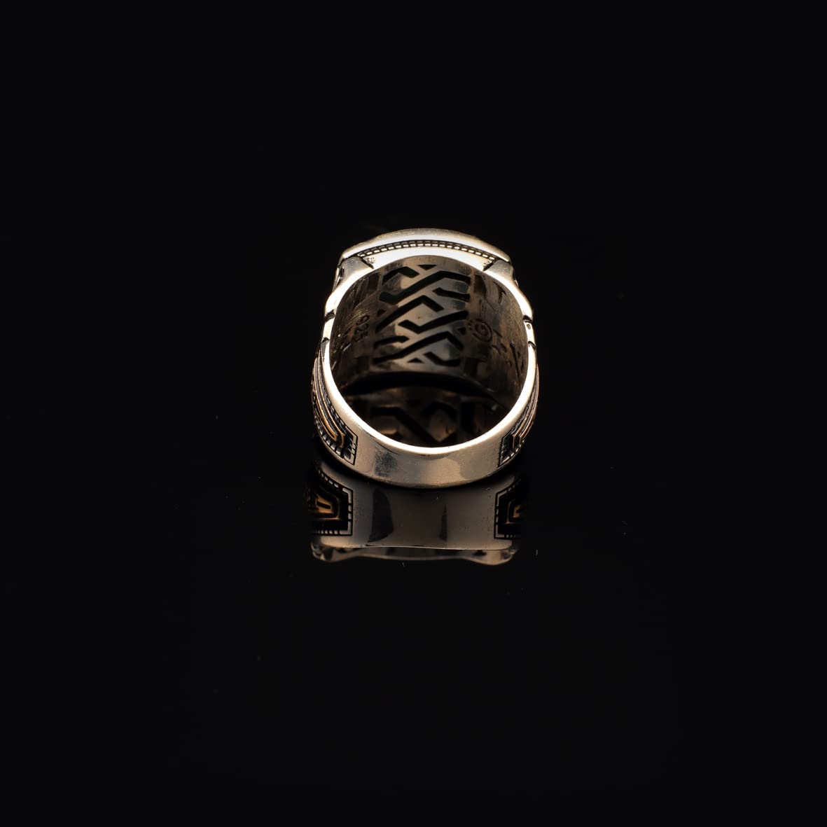 925 K Sterling Silver Malachite Ring Men