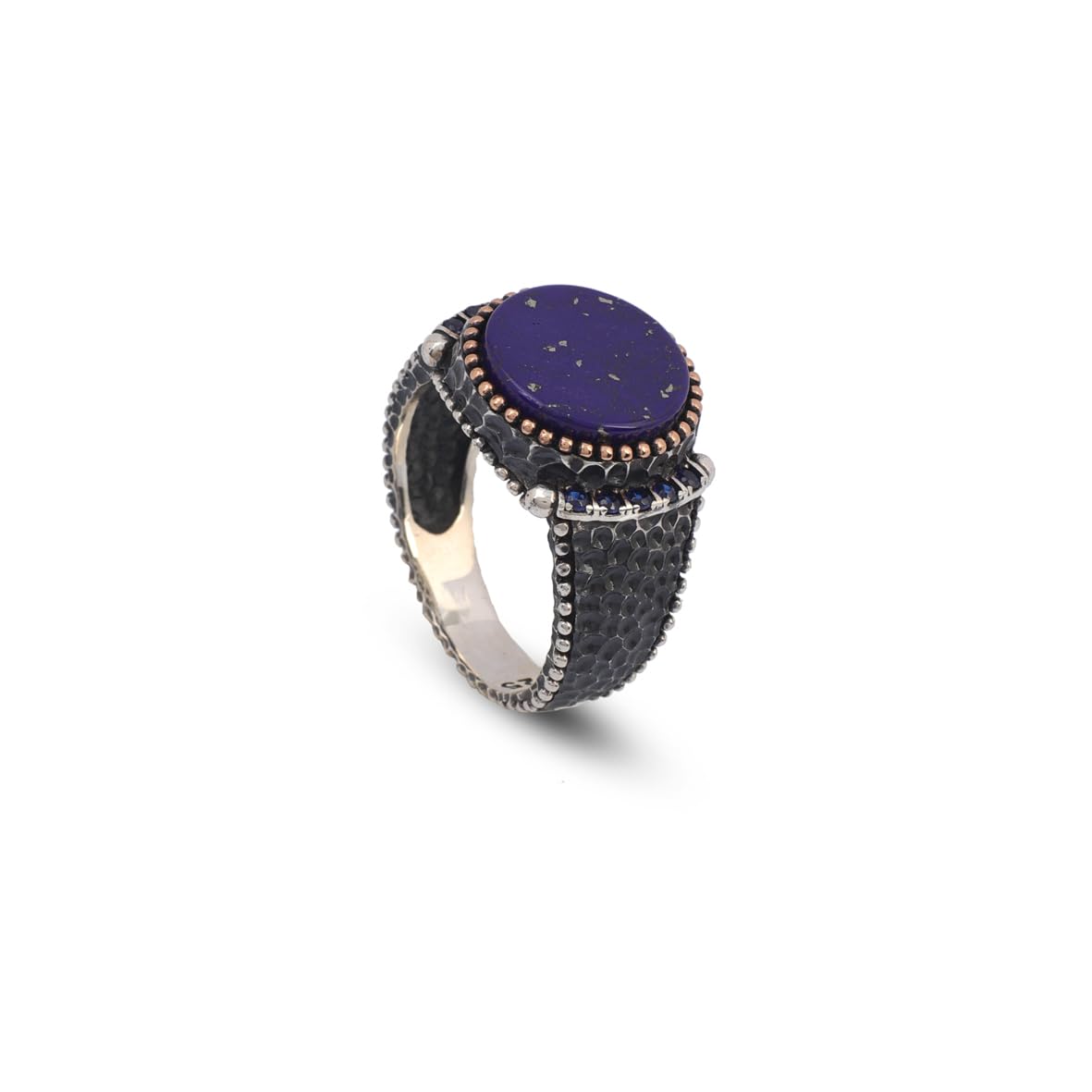Handmade Lapis Lazuli Signet Ring for Men - Vintage 925 Sterling Silver Pinky Ring with Polished Gemstone