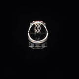 Vintage Garnet Ring for Men – Handmade 925 Sterling Silver Turkish Engagement Ring with Polished Finish – Men's Gemstone Ring with Silver Polishing Cloth Gift — image 6