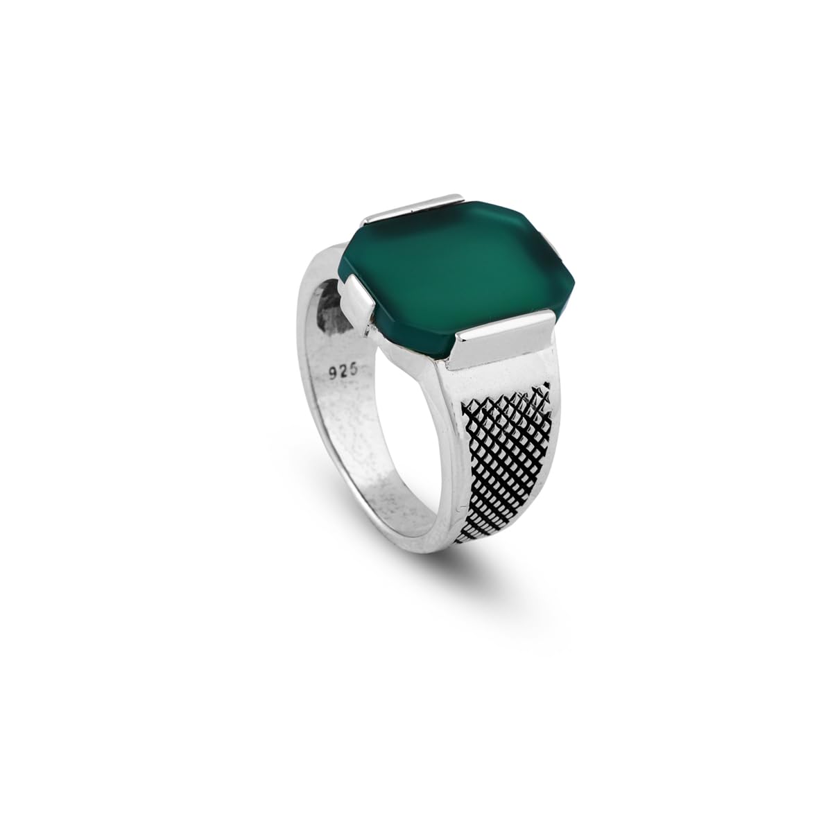 Vintage Ottoman Jade Signet Ring for Men – Sterling Silver Pinky Ring