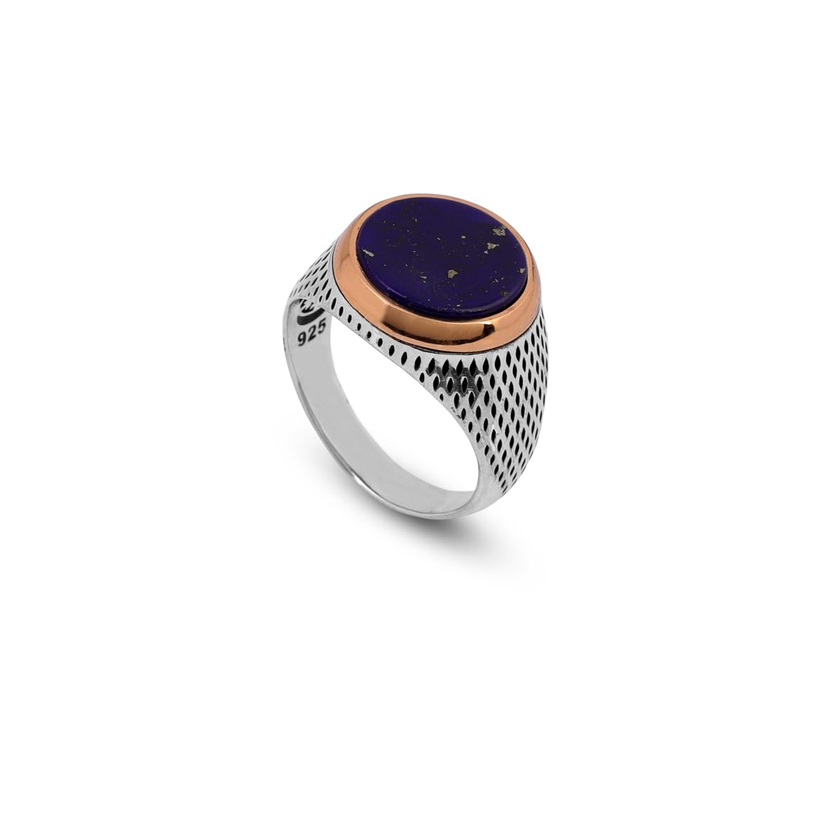 Vintage Lapis Lazuli Pinky Signet Ring - Handmade 925 Sterling Silver Gemstone Ring for Men - Polished Engagement Ring with Engraving Option & Silver Polishing Cloth Gift