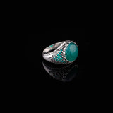 Handmade Jade Ring in Ottoman Style - 925 Sterling Silver Men's Gemstone Jewelry — image 5