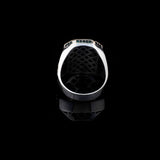 Lion Jade Gemstone Signet Ring for Men - Handcrafted 925 Sterling Silver Jewelry with Custom Animal Design - Ring with Silver Polishing Cloth Gift — image 3