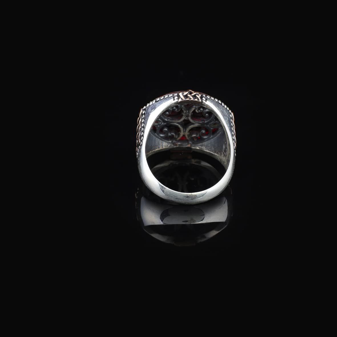 925K Sterling Silver Ruby Ring Men