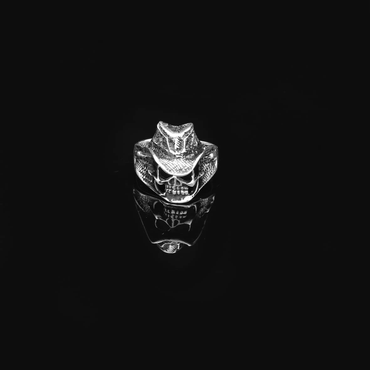Skull Handmade Sterling Silver Men Cowboy Ring