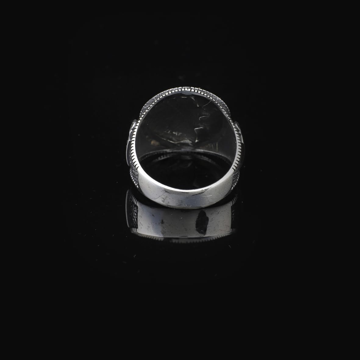 Men's Handmade Lion Signet Ring - Biker Jewelry in 925 Sterling Silver