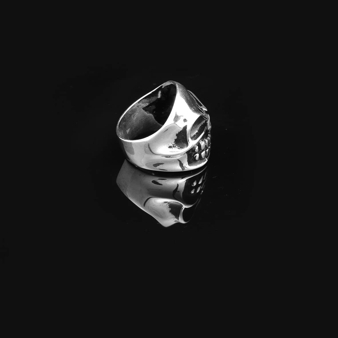 Skull Handmade Sterling Silver Men Biker Ring