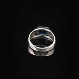 Handmade Aquamarine Gemstone Square Stone Pinky Ring for Men Vintage 925 Sterling Silver — image 6