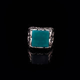 Handmade 925 Sterling Silver Jade Ring in Ottoman Style - Gemstone Men's Jewelry with Ring and Silver Polishing Cloth Gift — image 2
