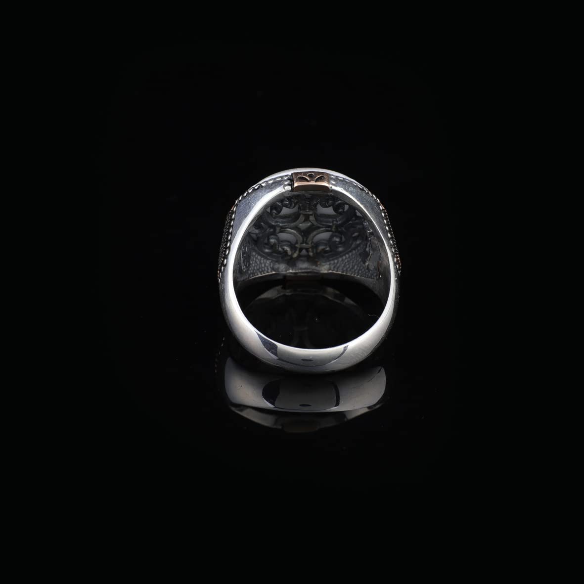 Mother of Pearl Gemstone Handmade Mens Ring