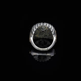Handmade Malachite and Ruby Knife Ring with Micro Stone Jewelery- Vintage 925 Sterling Silver Rings for Men - Includes Silver Polishing Cloth Gift — image 5