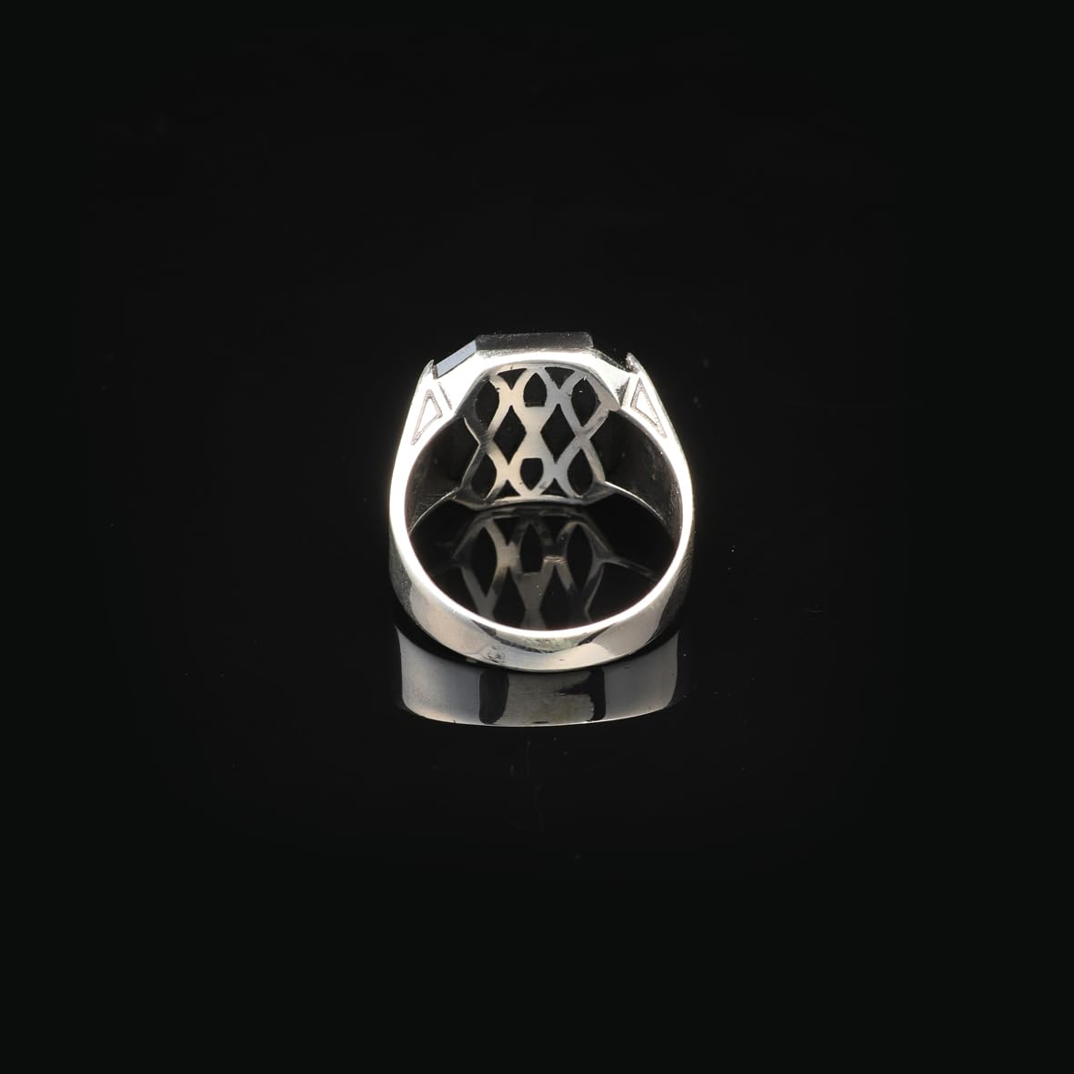 Black Onyx Vintage Men's Gemstone Ring - Handmade 925 Sterling Silver Turkish Engagement Ring with Polished Finish and Silver Polishing Cloth Gift Included