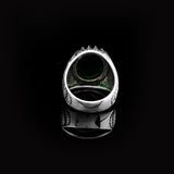 Emerald Ottoman Oval Gemstone Ring – Handmade 925 Sterling Silver Vintage Ring for Men – Custom Engraved Engagement Ring with Gift Silver Polishing Cloth — image 6