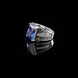 Mens Sapphire Ring – Handmade Ottoman Style Sterling Silver Gemstone Engagement Ring with Custom Engraving and Gift Silver Polishing Cloth — image 5