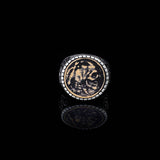 Handmade 925 Sterling Silver Custom Signet and Skull Ring - Men's Jewelry with Silver Polishing Cloth Gift — image 2