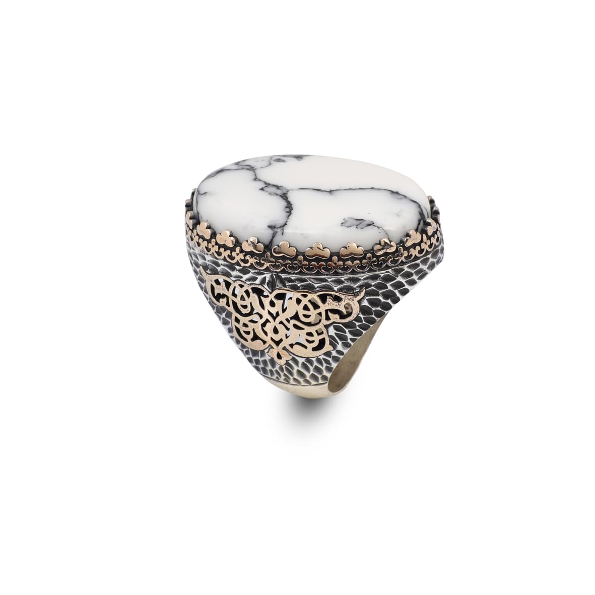 White Turquoise Ring for Men
