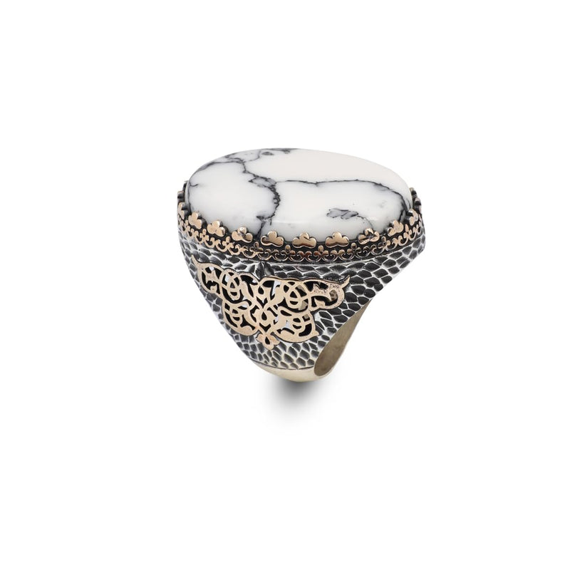 White Turquoise Ring for Men