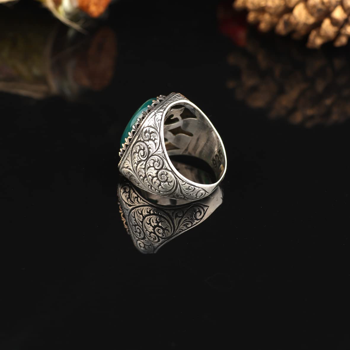 925K Sterling Silver Jade Ring