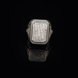 Vintage White Sapphire Micro Stone Ring - 925 Sterling Silver Men's Polished Gemstone Statement Ring — image 3