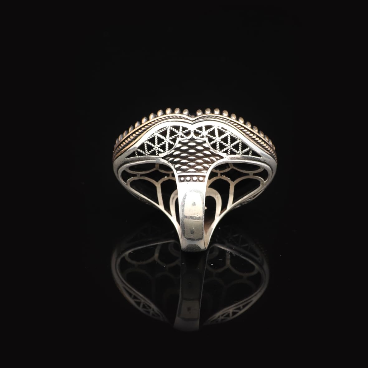 Vintage Black Onyx Ring with Large Oval Stone