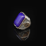 Lapis Lazuli Ring for Men - Handmade Ottoman Style Gemstone Ring with 925 Sterling Silver and Silver Polishing Cloth Gift — image 5