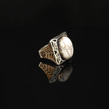 Turquoise Stone Men Silver Ring — image 3