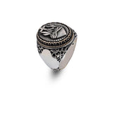 Vintage Heart Design Cross Signet Ring for Men - 925 Sterling Silver Christian Statement Ring - Polished Handmade Engagement Ring with Custom Engraving — image 1
