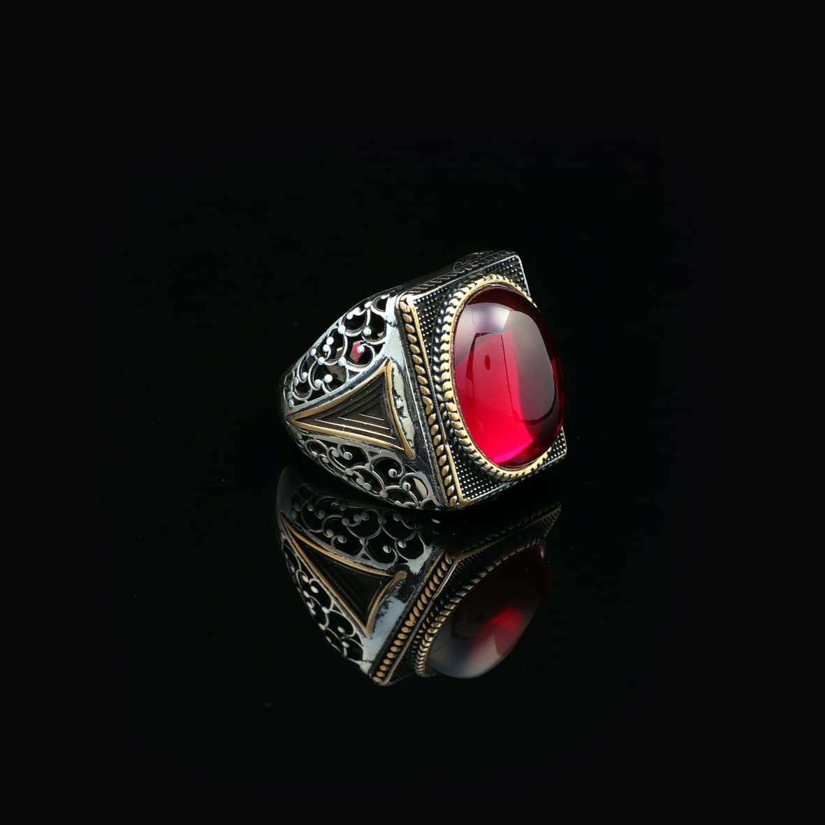 Men Handmade Carnelian Stone Ring