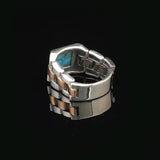 Men's Turquoise Ring - Vintage Rolex Model Signet Ring in Sterling Silver - Handmade Engagement Ring with Custom Engraving - Gift Silver Polishing Cloth Included — image 6