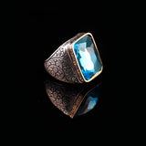 "Handmade Vintage Men's Ring with 925 Sterling Silver and Gemstone - Unique Jewelry Piece - Ring with Silver Polishing Cloth Gift — image 3