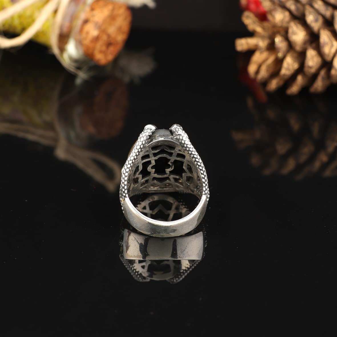 925K Sterling Silver Ring Onyx Ring