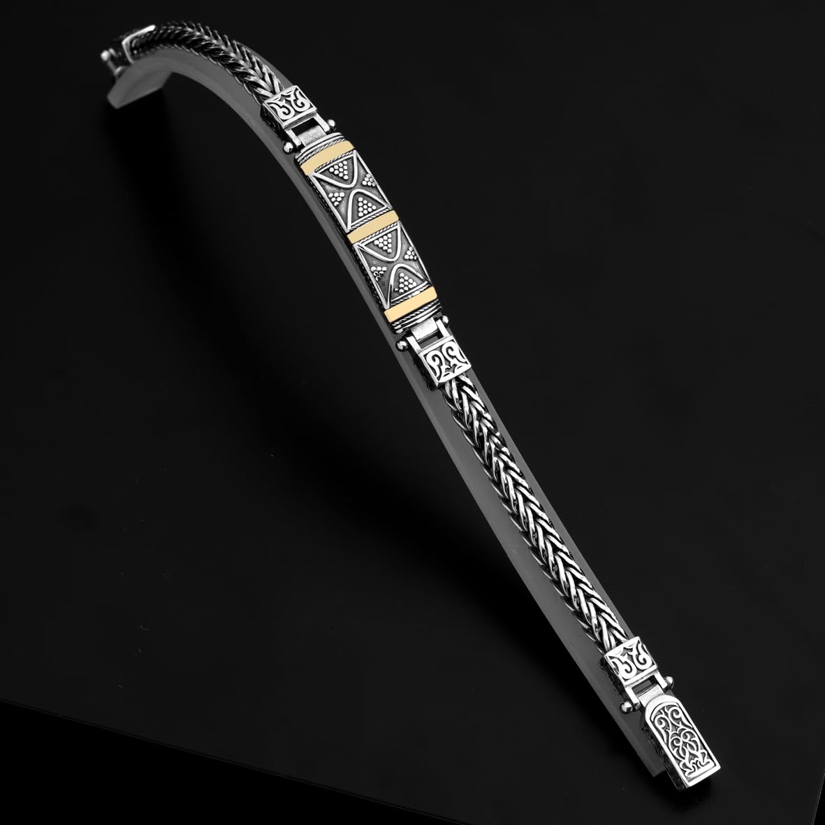 Mens Made to Order Chain Bracelet – Vintage Style in Sterling Silver