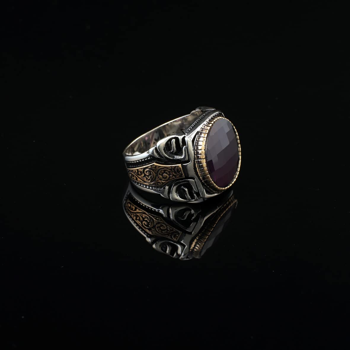 925K Sterling Silver Purple Sapphire Ring