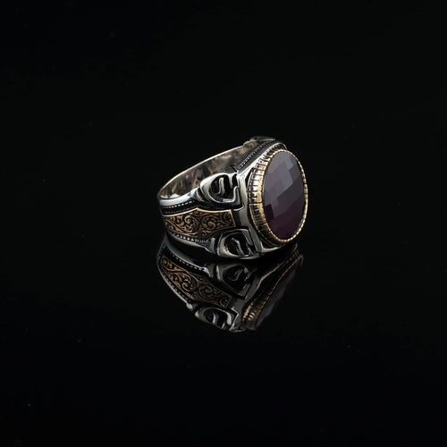 925K Sterling Silver Purple Sapphire Ring