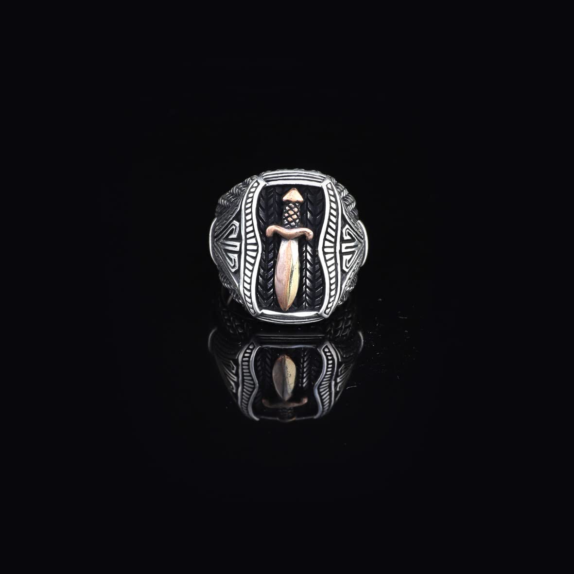 925 Sterling Silver Sword Ring - Custom Signet Ring for Men